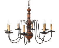 hamilton-chandelier-michaels-cherry-black-web.png Katie's Hamilton Chandelier Finished In Michael's Cherry With Black Trim
